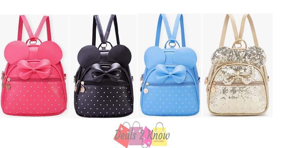 Girls Bowknot Polka Dot Cute Mini Backpack Small Daypacks Convertible ...